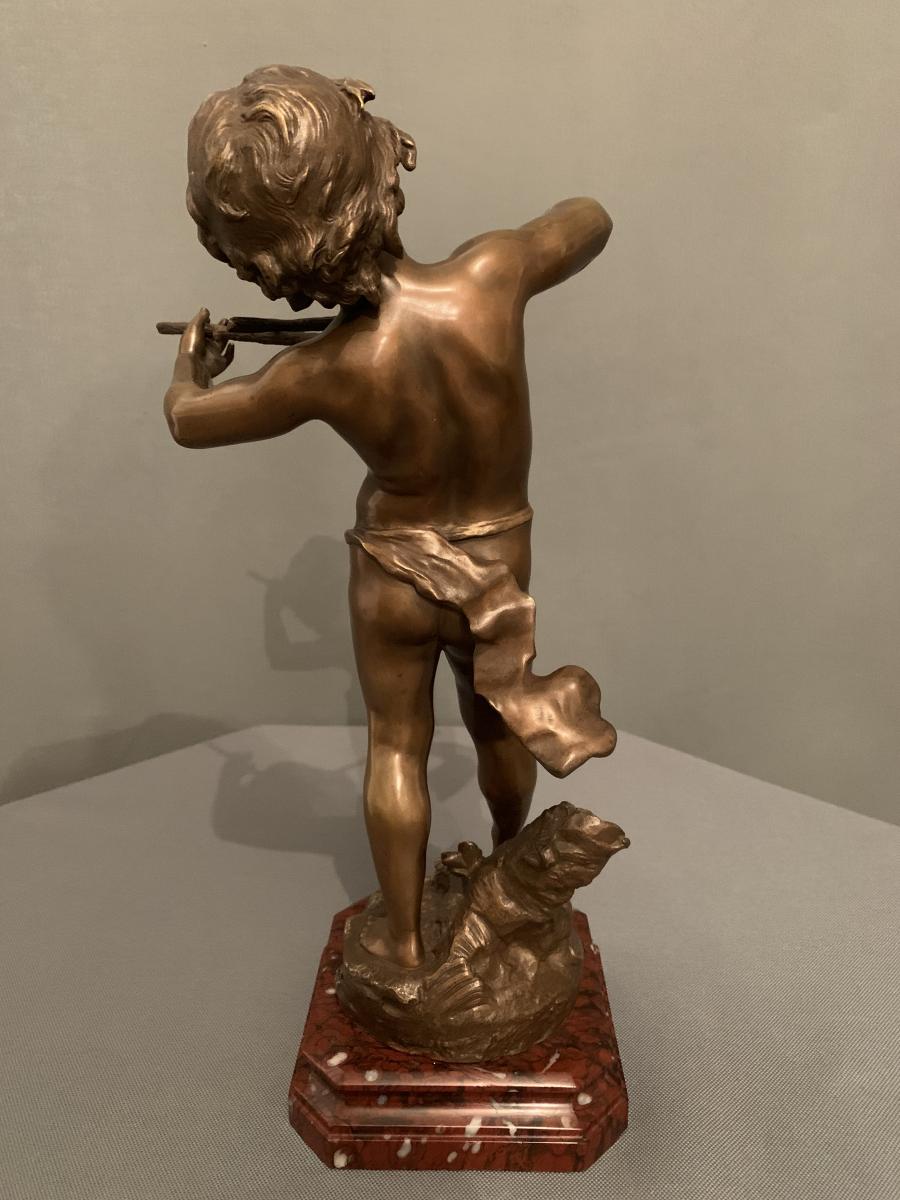 "future Musician" - Bronze By Louis-auguste Moreau (1855-1919)-photo-1