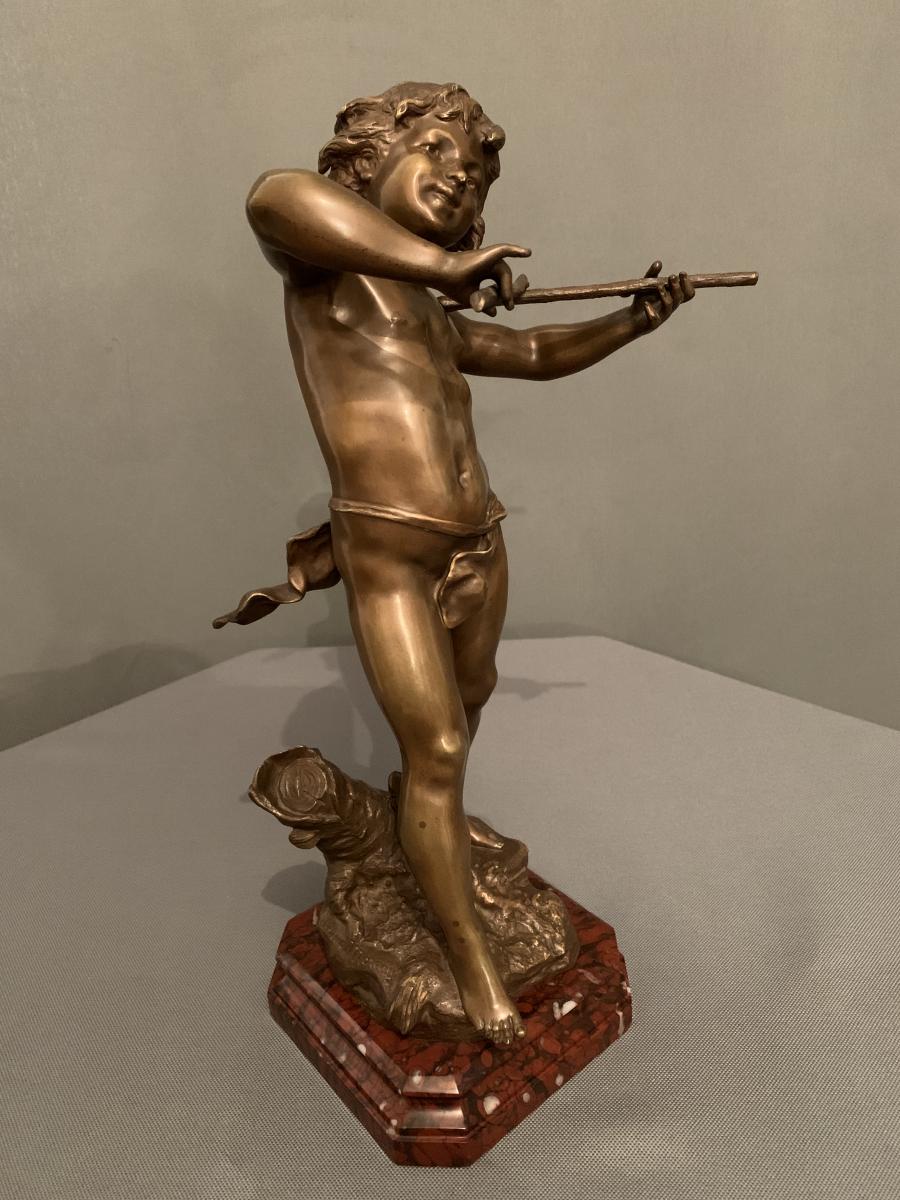 "future Musician" - Bronze By Louis-auguste Moreau (1855-1919)-photo-4