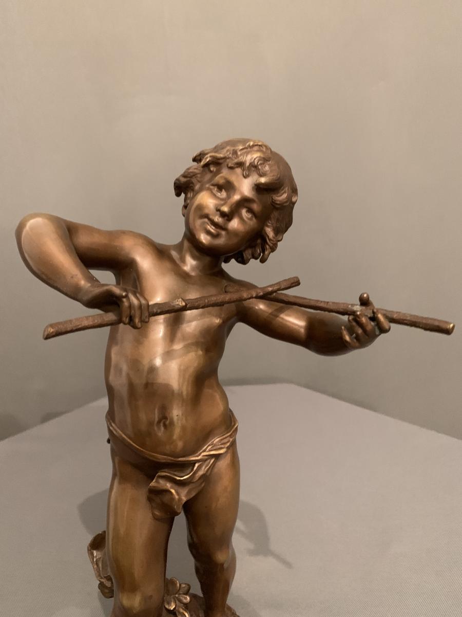 "future Musician" - Bronze By Louis-auguste Moreau (1855-1919)-photo-5