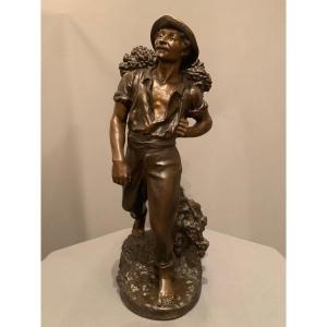 Bronze - Vendangeur par Emile Grégoire ( 1871-1948 )