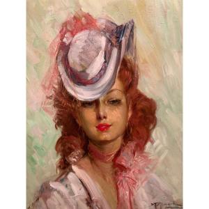 Portrait Of An Elegant Woman – Richard Durando Togo (1910 - ?) 