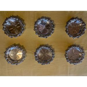 Set Of 6 Bottle Coasters With Crossbars