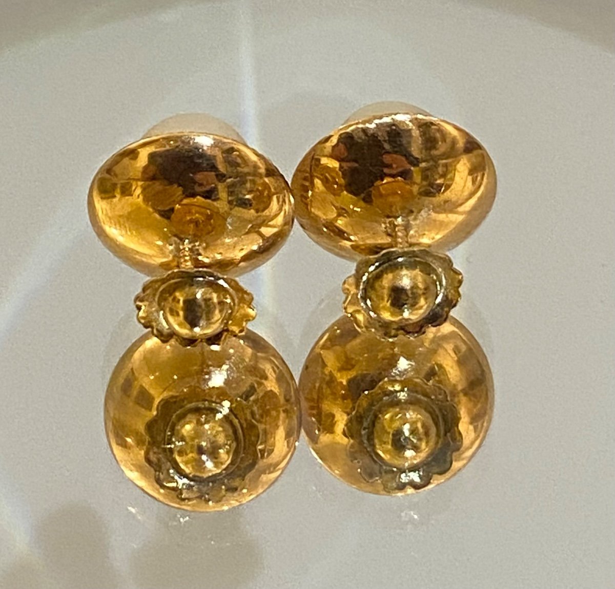 Pair Of Gold And Cultured Pearl Earrings-photo-2