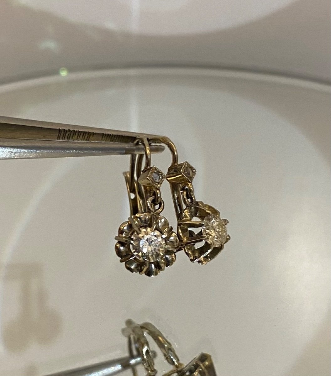 Pair Of Gold And Diamond Sleepers-photo-2