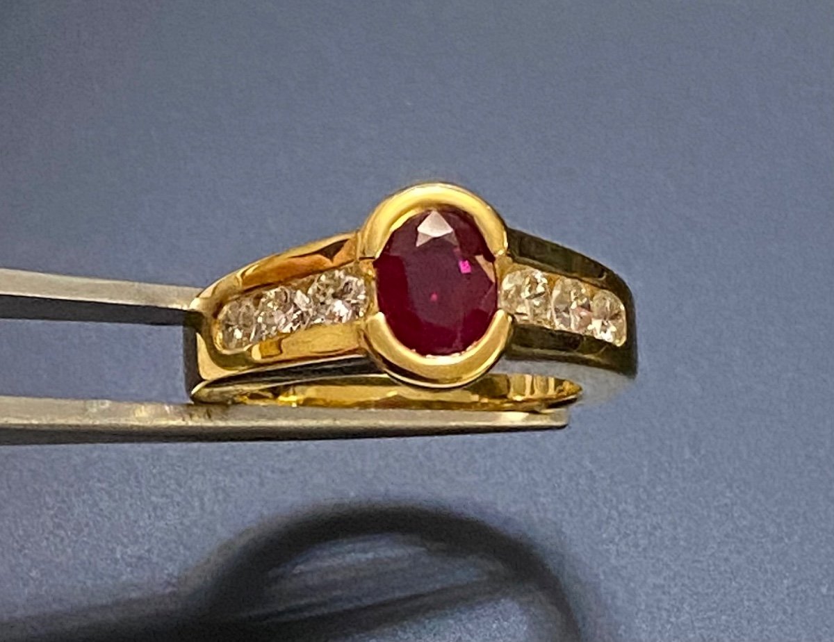 Bague Or, Rubis Et Diamants-photo-2