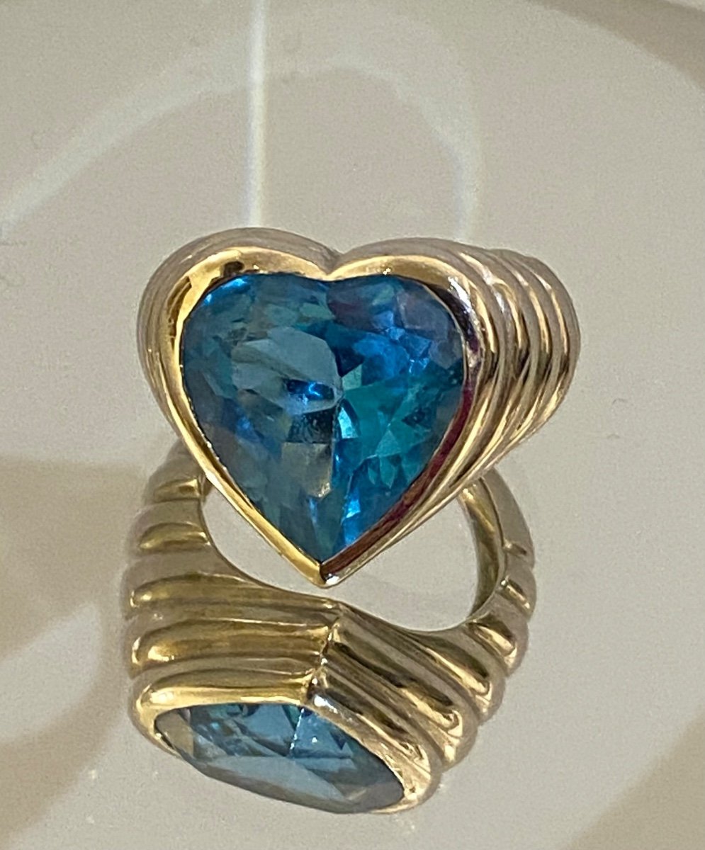 Heart Ring In Gold And Topaz -photo-2