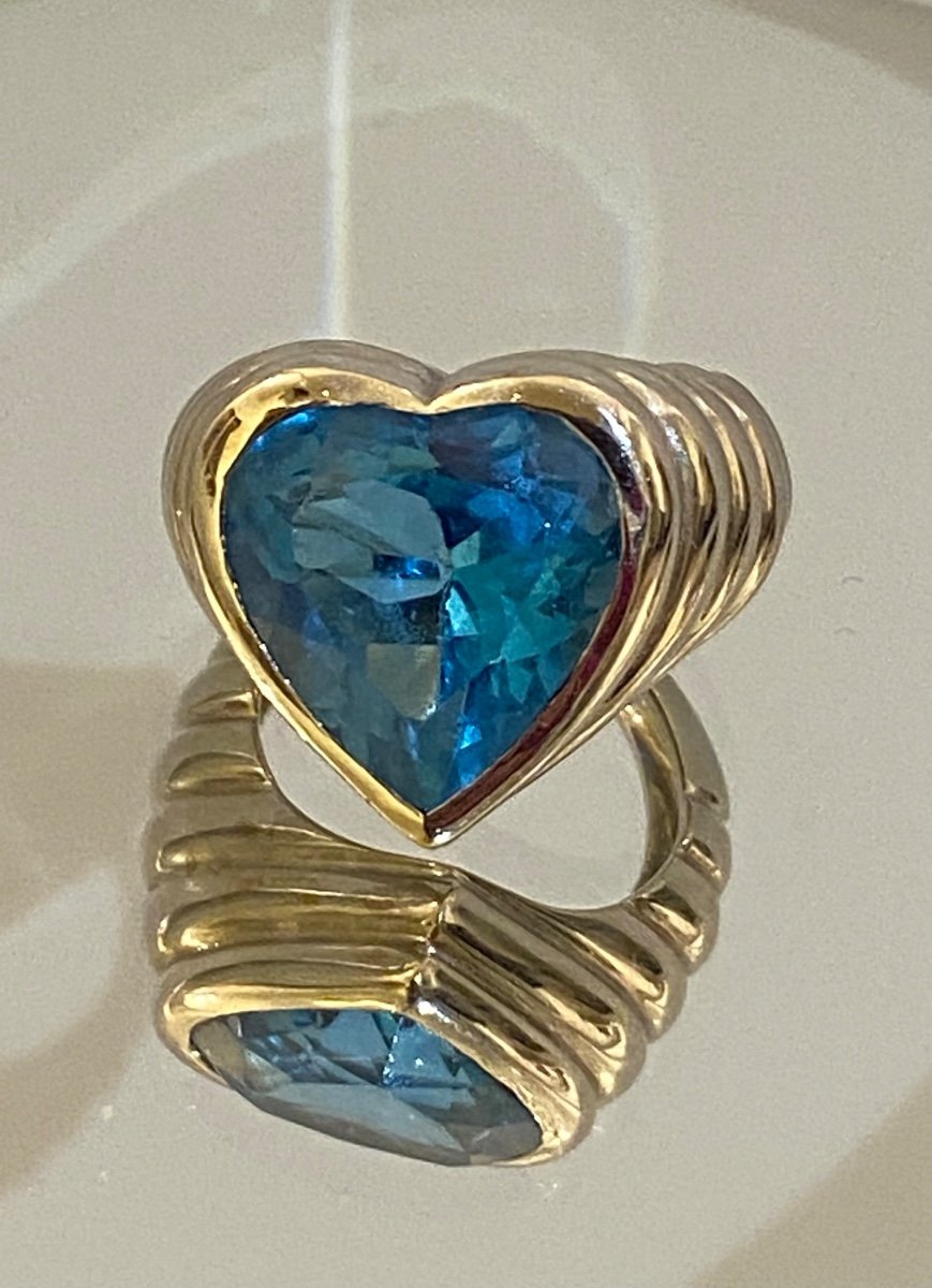 Heart Ring In Gold And Topaz -photo-3