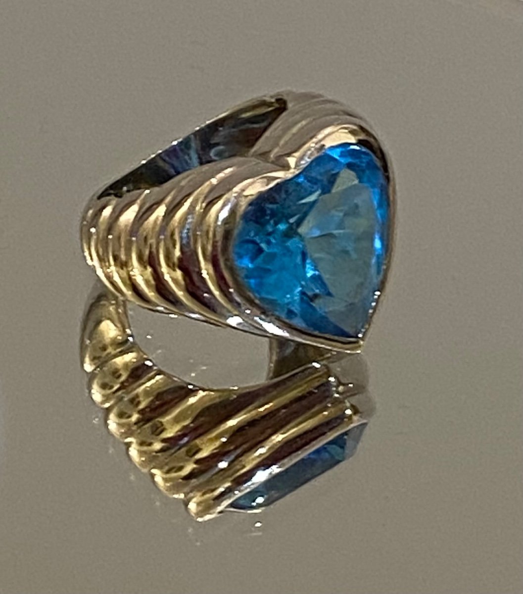 Heart Ring In Gold And Topaz -photo-4