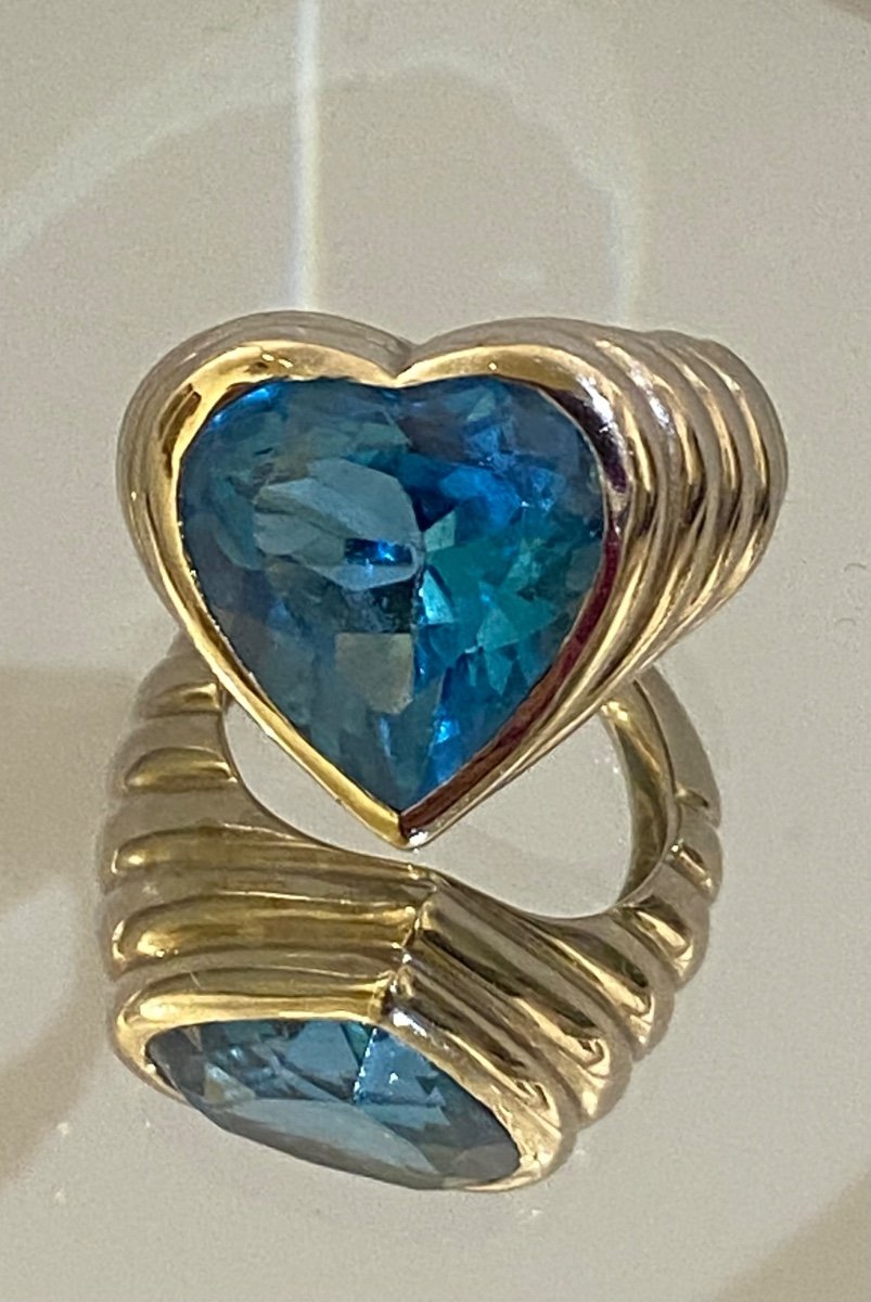 Heart Ring In Gold And Topaz 