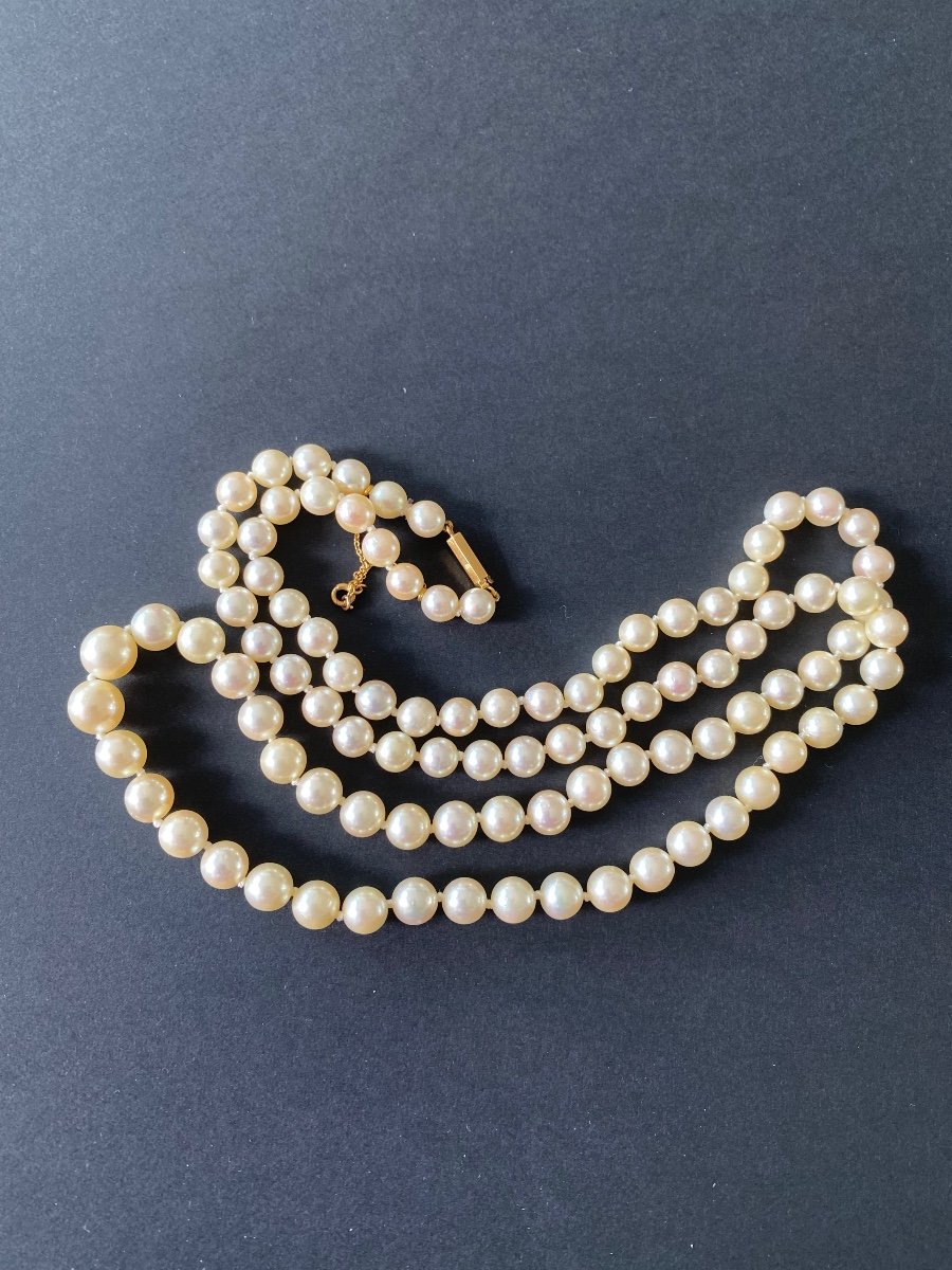 Collier Perles De Culture, Fermoir Or-photo-2