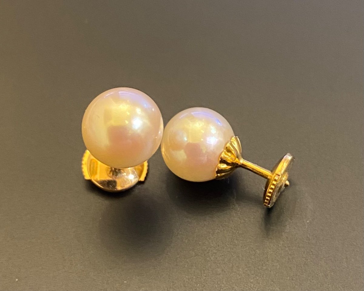 Paire De Boucles d'Oreilles Or Et Perles De Culture-photo-4