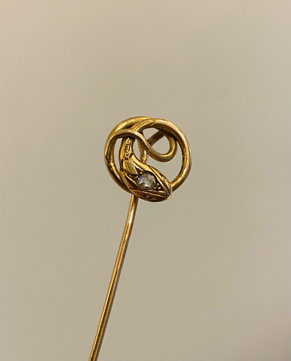 Old Gold And Diamond Tie Pin-photo-2