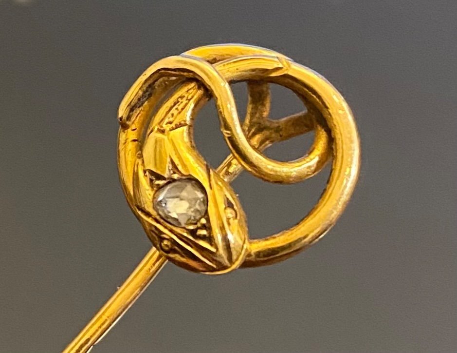 Old Gold And Diamond Tie Pin-photo-4