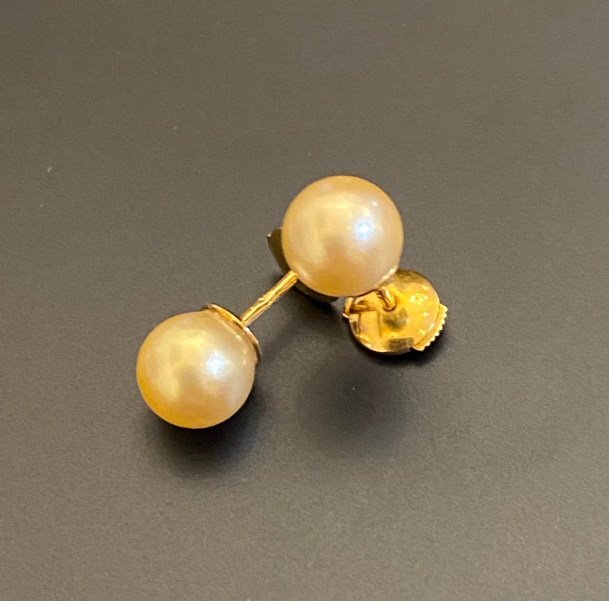 Paire De Boucles d'Oreilles Or Et Perles De Culture -photo-3