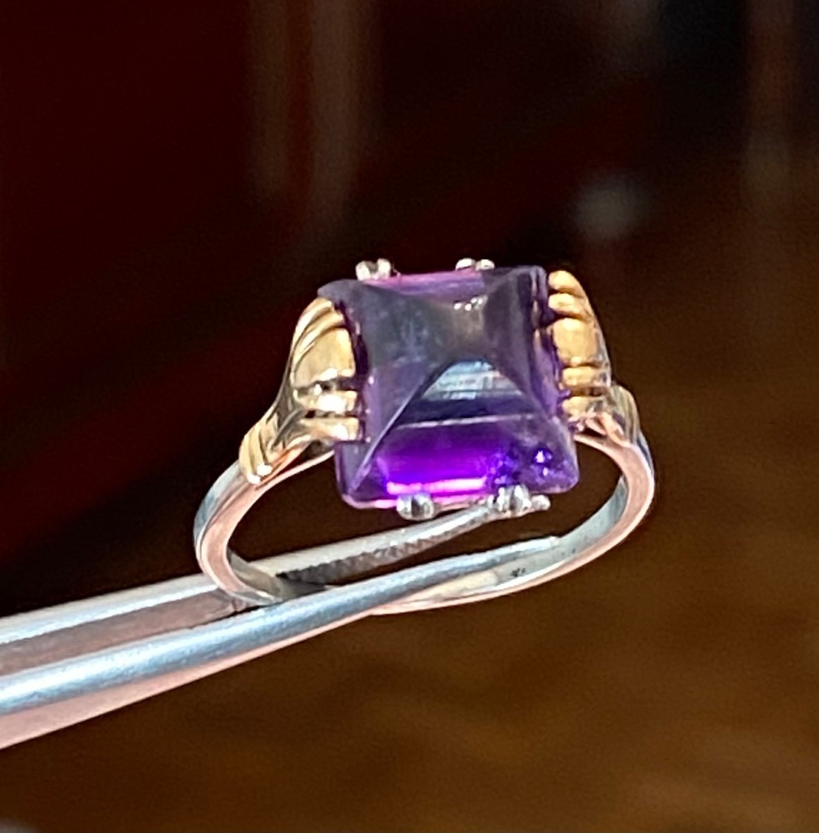 Beautiful Old Gold And Amethyst Ring-photo-2
