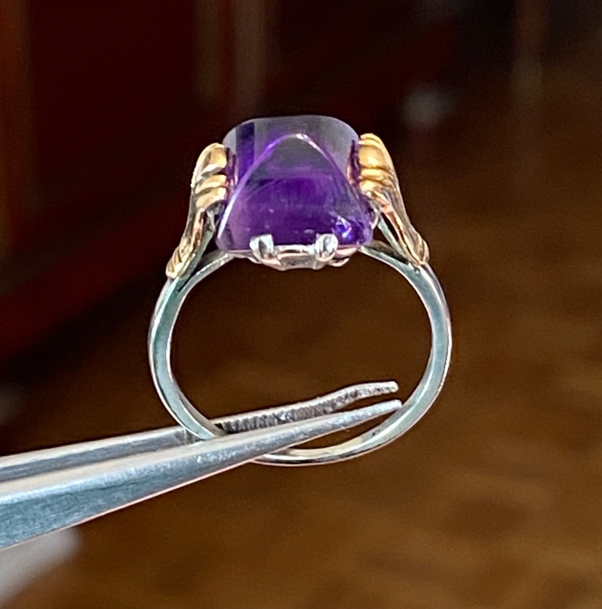 Beautiful Old Gold And Amethyst Ring-photo-3