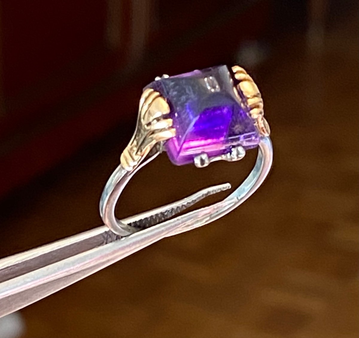 Beautiful Old Gold And Amethyst Ring-photo-6