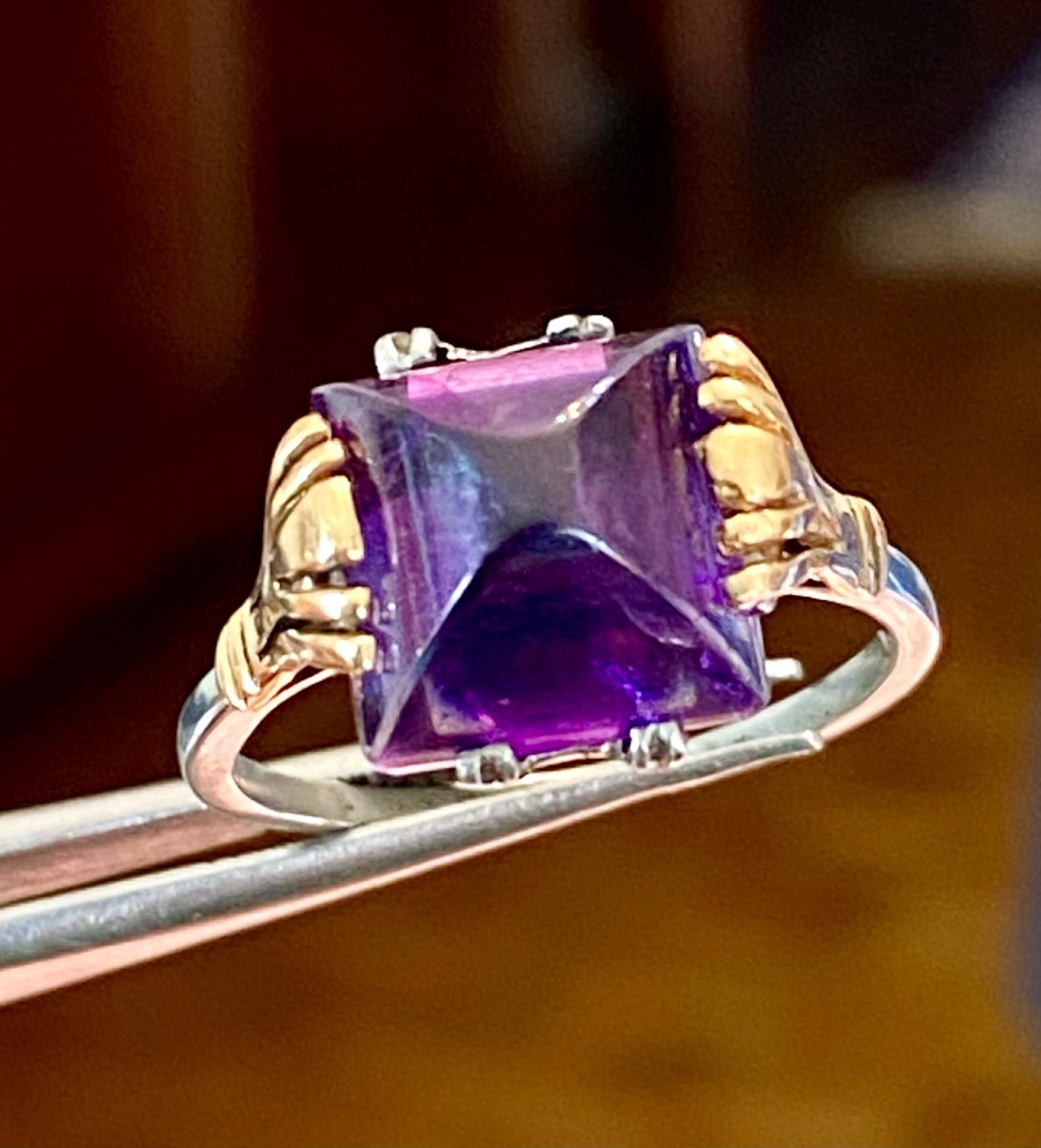 Beautiful Old Gold And Amethyst Ring-photo-8