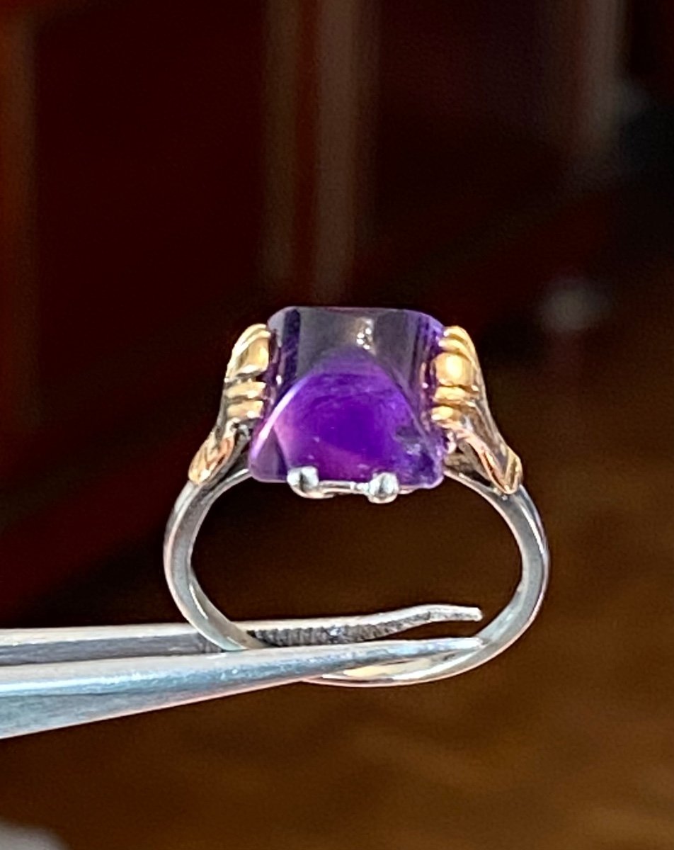 Beautiful Old Gold And Amethyst Ring