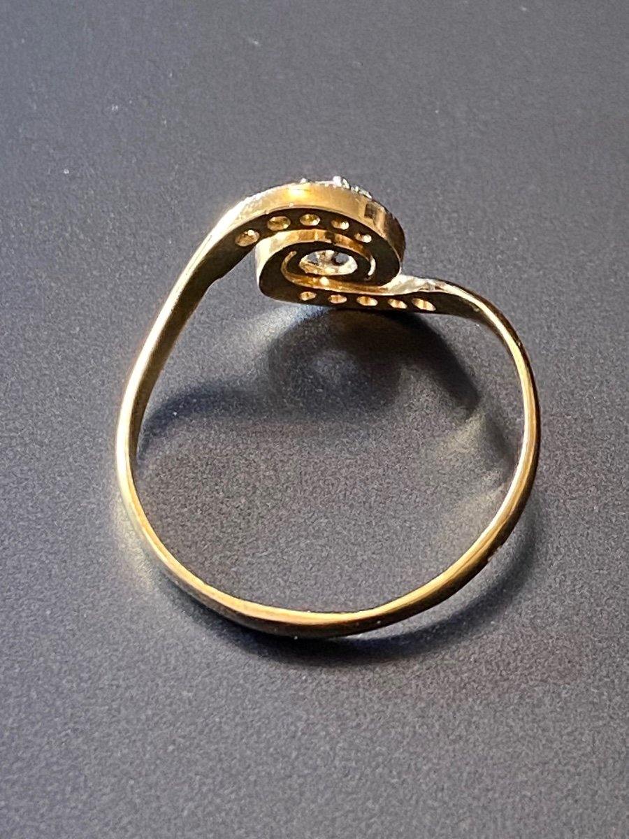 Old Tourbillon Ring In Gold And Diamonds-photo-1