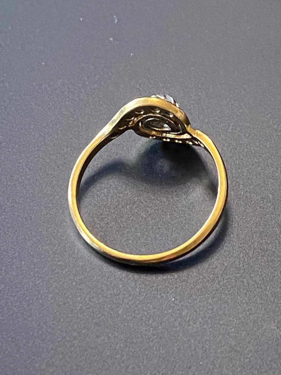 Old Tourbillon Ring In Gold And Diamonds-photo-1
