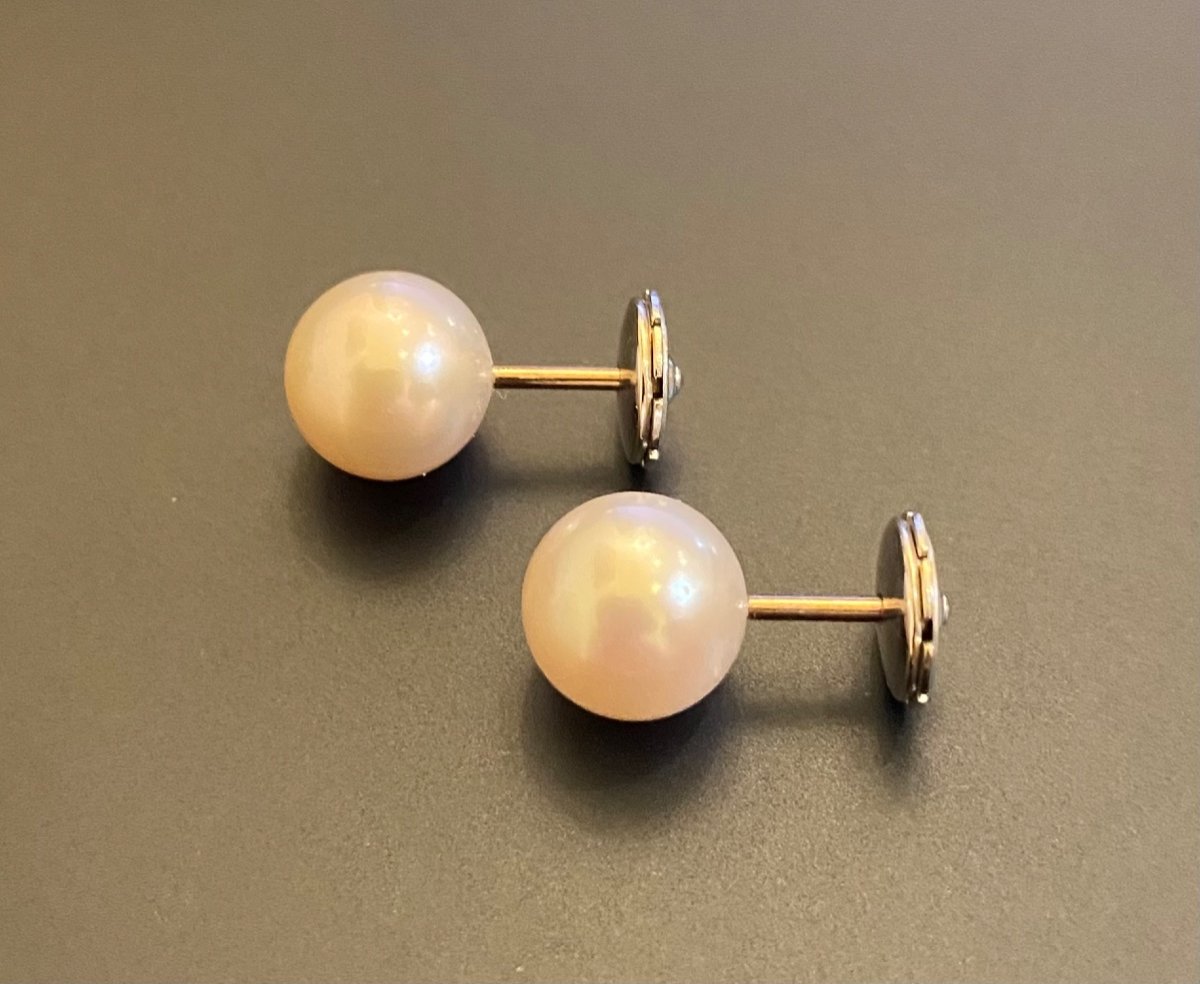 Paire De Boucles d'Oreilles Or Et Perles De Culture ( Japon)