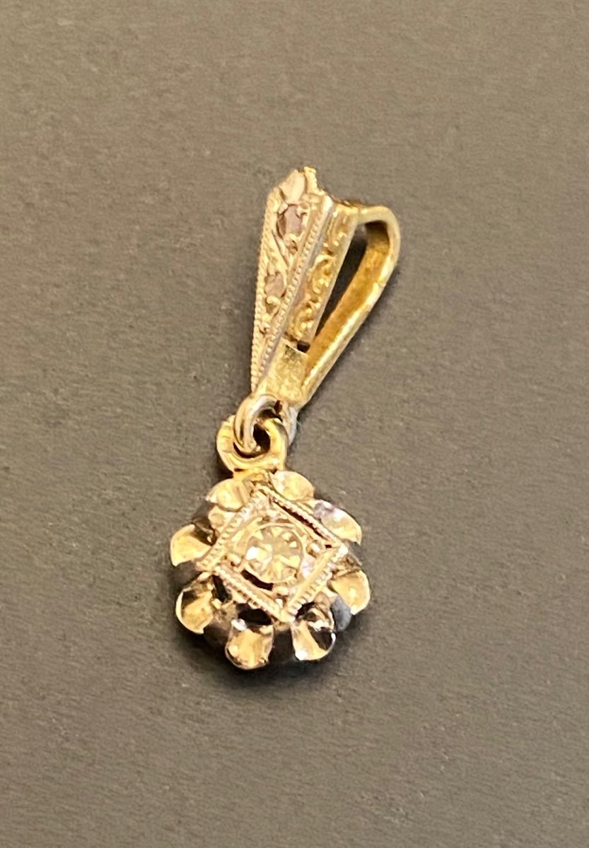 Pendentif Or, Platine Et Diamants