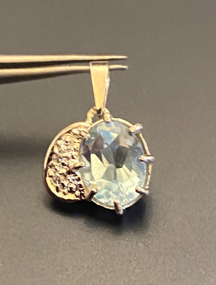 Pendentif Or, Topaze Et Diamants-photo-2