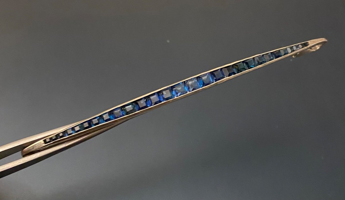 Antique Art Deco Style Brooch In Silver And Stones-photo-2