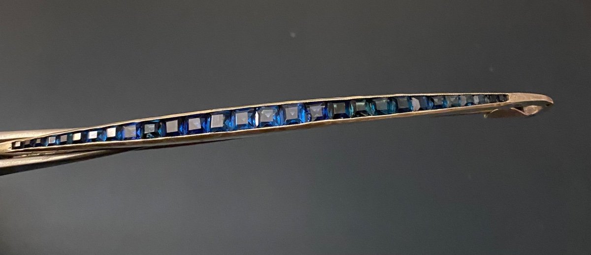 Antique Art Deco Style Brooch In Silver And Stones-photo-4