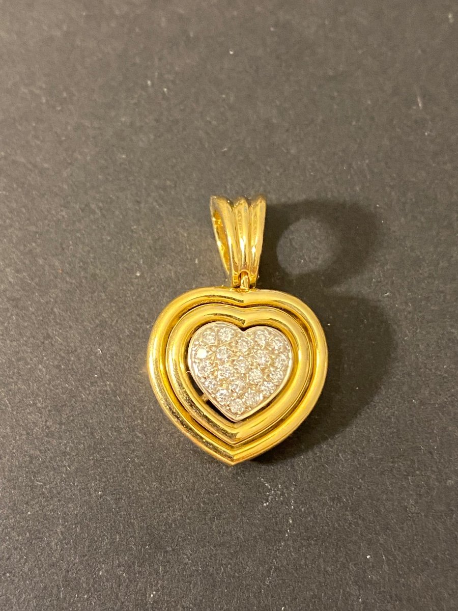 Pendentif Cœur En Or Et Diamants-photo-1
