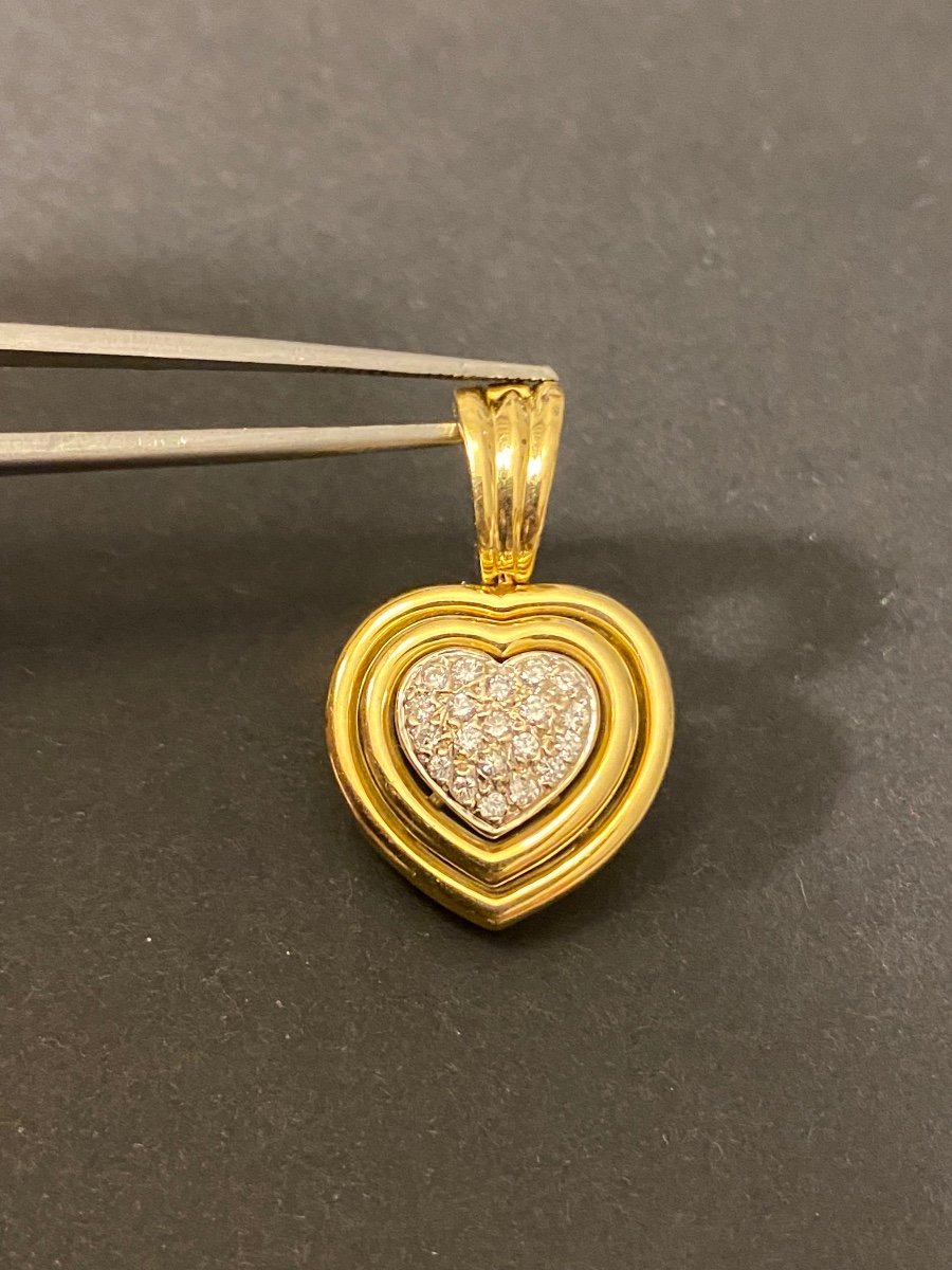 Pendentif Cœur En Or Et Diamants-photo-3