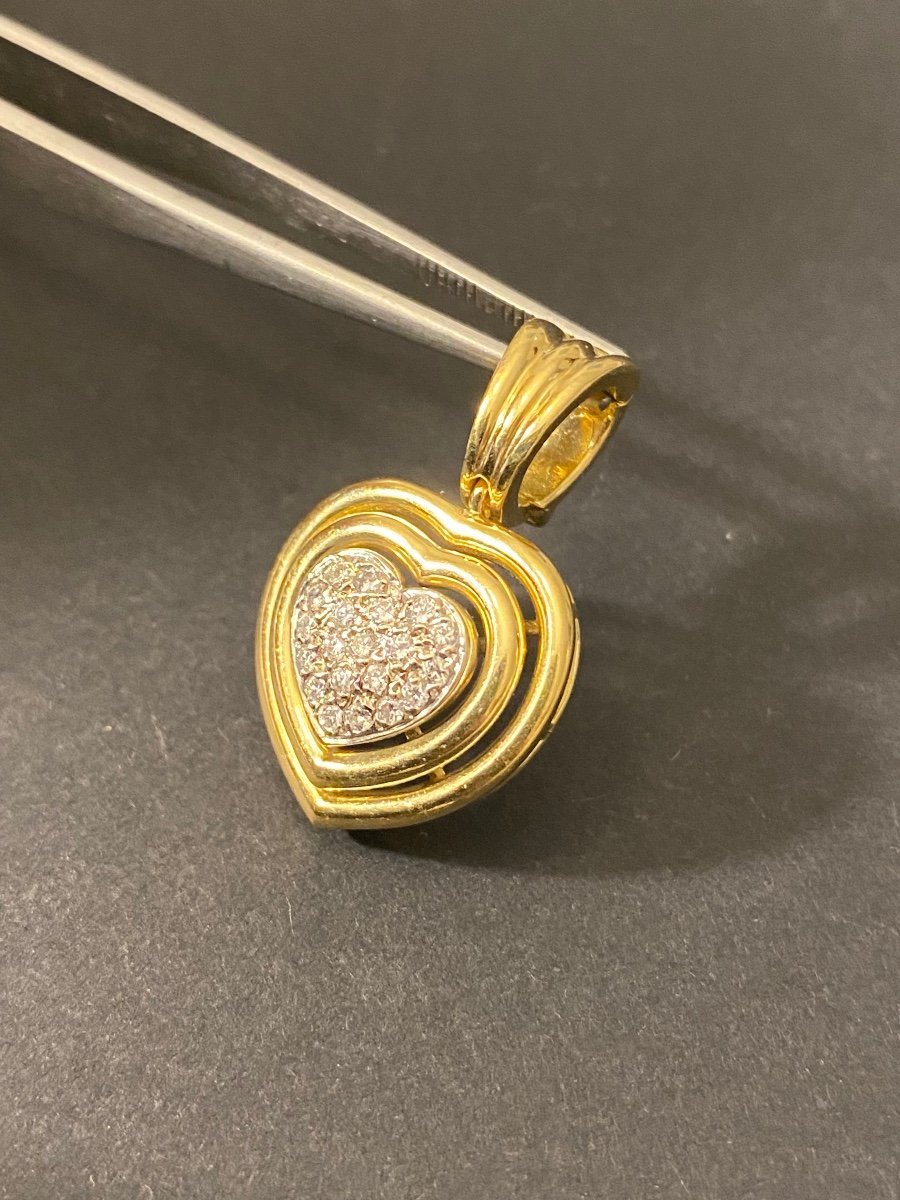 Pendentif Cœur En Or Et Diamants-photo-5