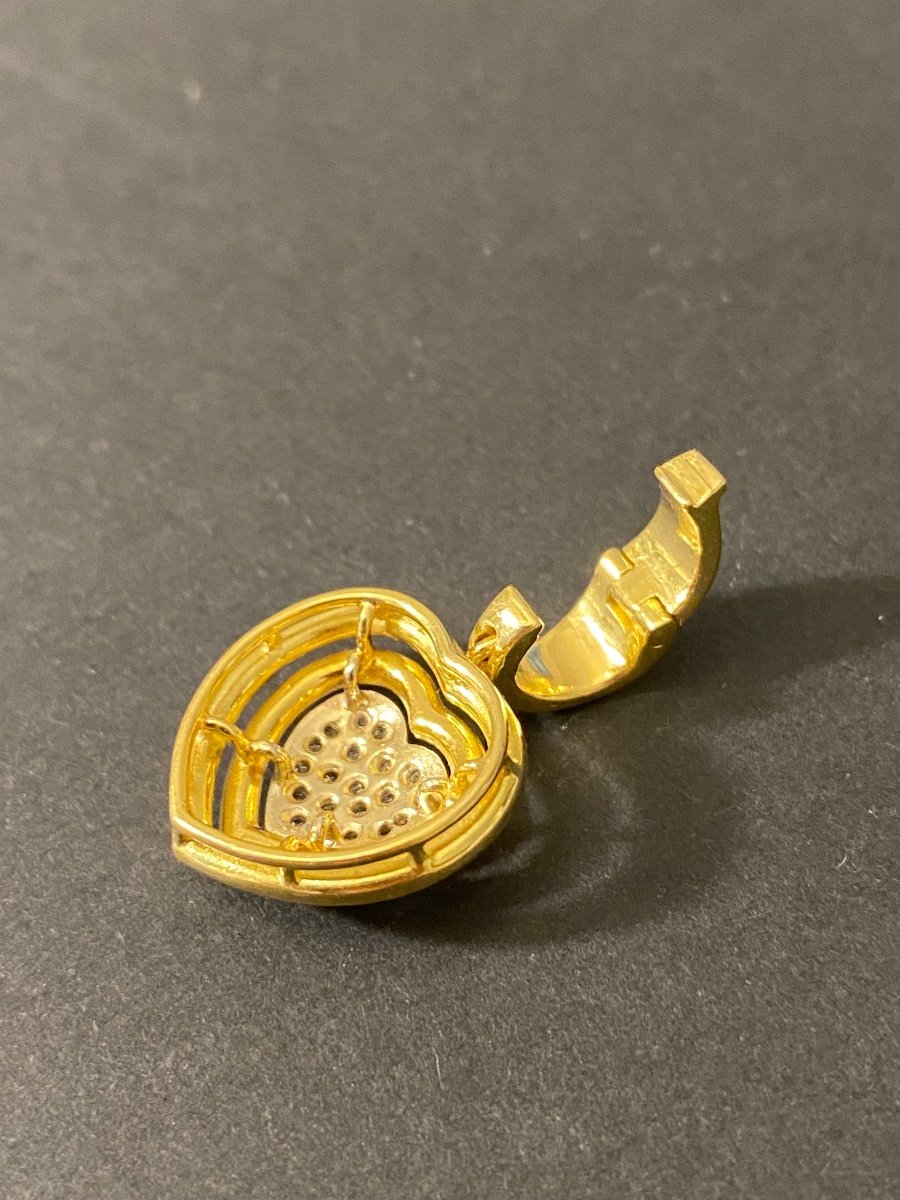 Pendentif Cœur En Or Et Diamants-photo-7