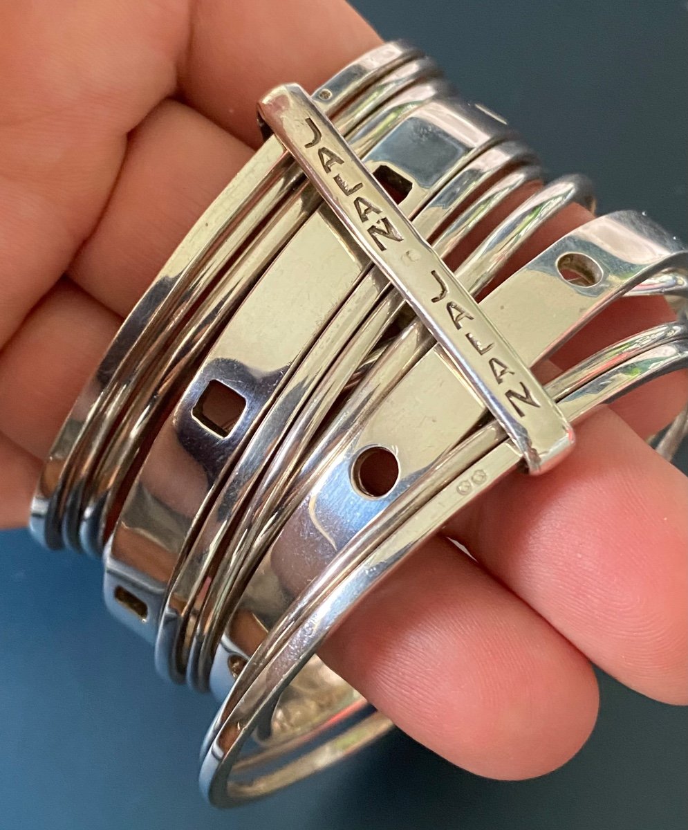 Silver Bracelet Composed Of 11 Elements-photo-2