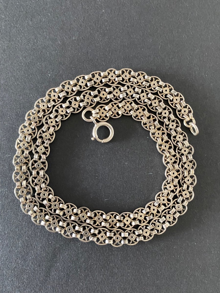 Old 800/1000 Silver Necklace-photo-2