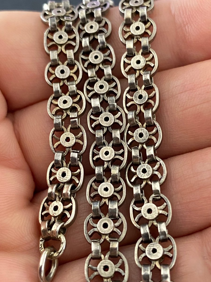 Old 800/1000 Silver Necklace-photo-4