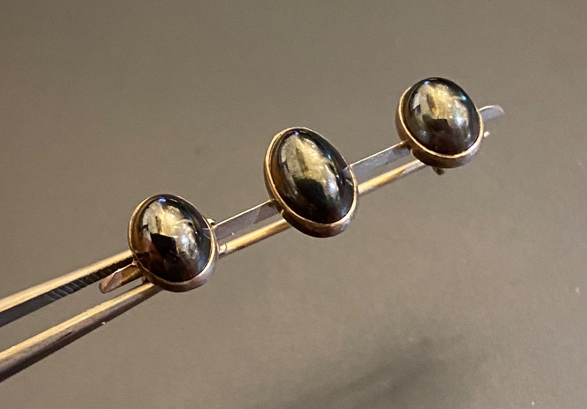 Antique Silver And Hematite Brooch-photo-5