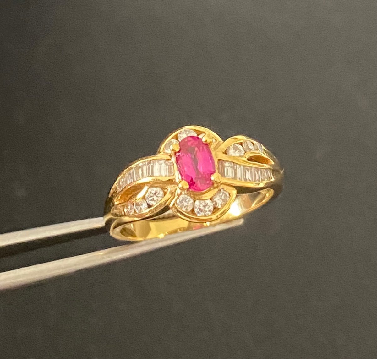 Bague En Or , Rubis Et Diamants-photo-4