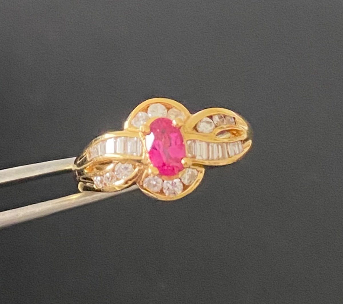 Bague En Or , Rubis Et Diamants-photo-3