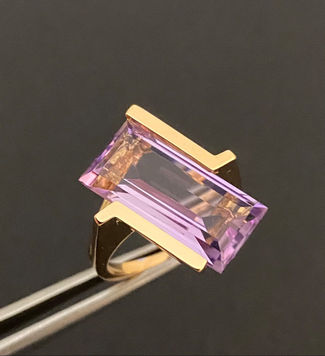 Contemporary Gold And Amethyst Ring-photo-3