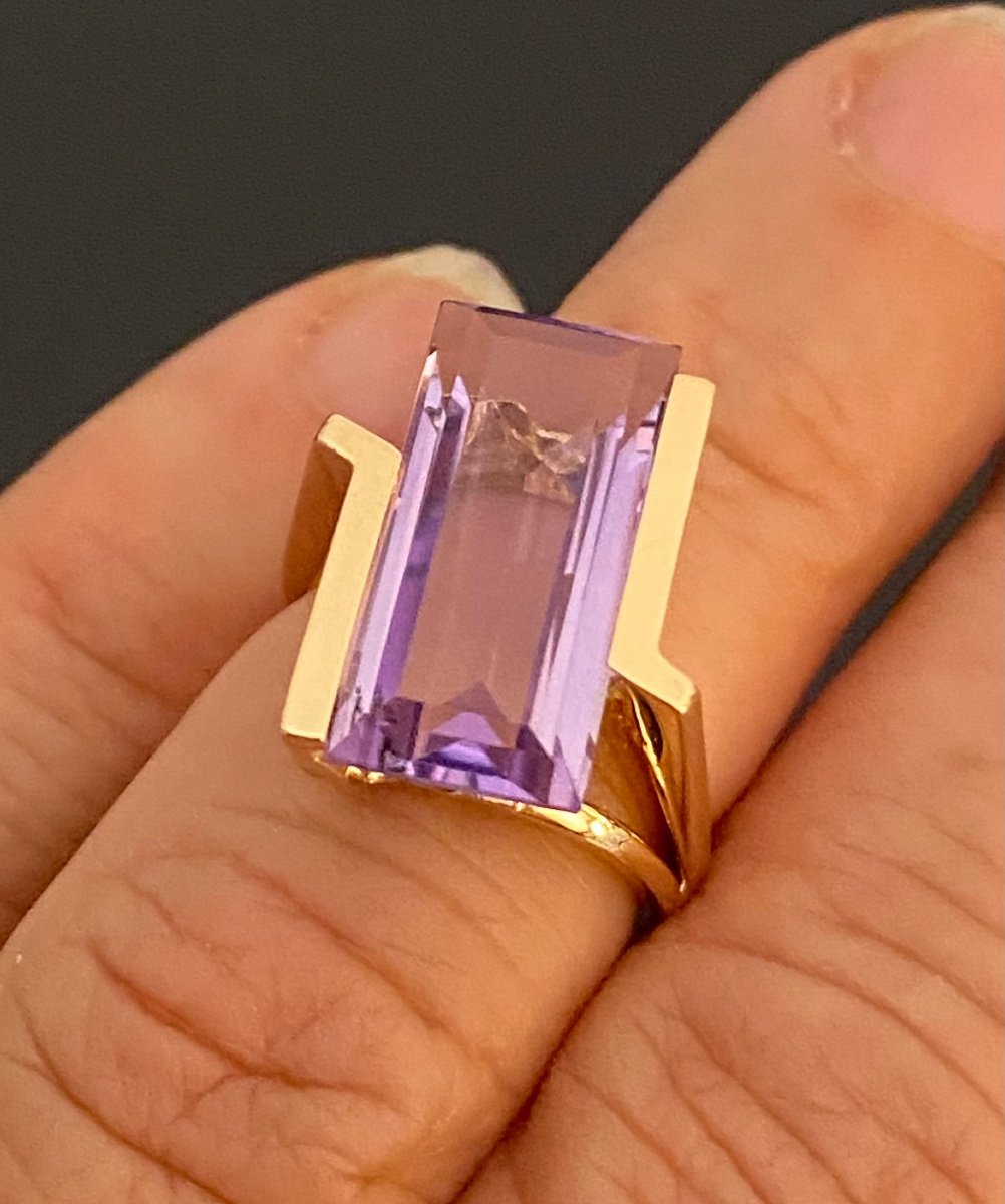 Contemporary Gold And Amethyst Ring-photo-1