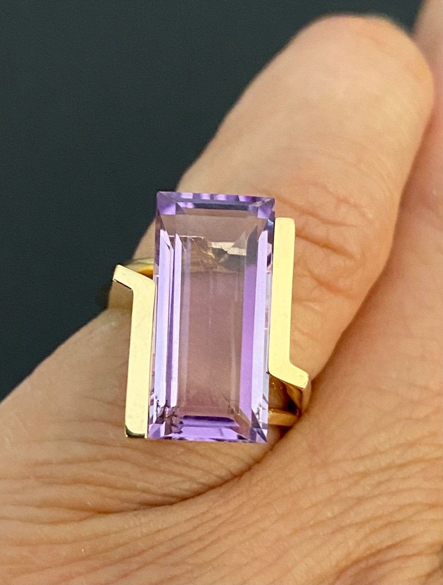 Contemporary Gold And Amethyst Ring-photo-3