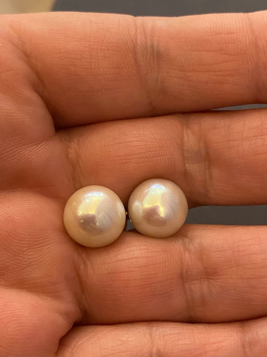 Pair Of Gold And Cultured Pearl Earrings-photo-1