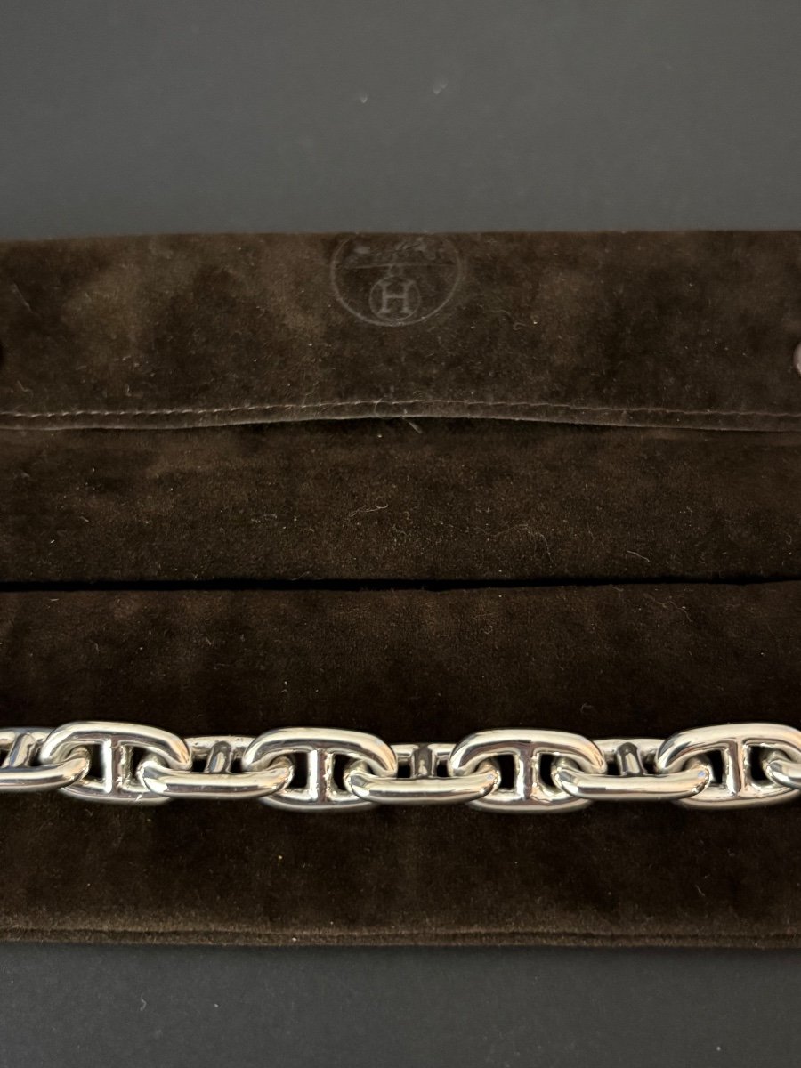 Hermès: Silver Anchor Chain Bracelet. Large Model.-photo-1