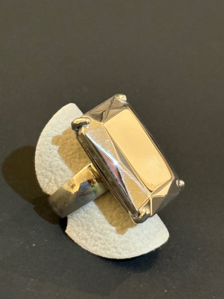 Christofle Vintage: Emerald Cut Silver Ring.