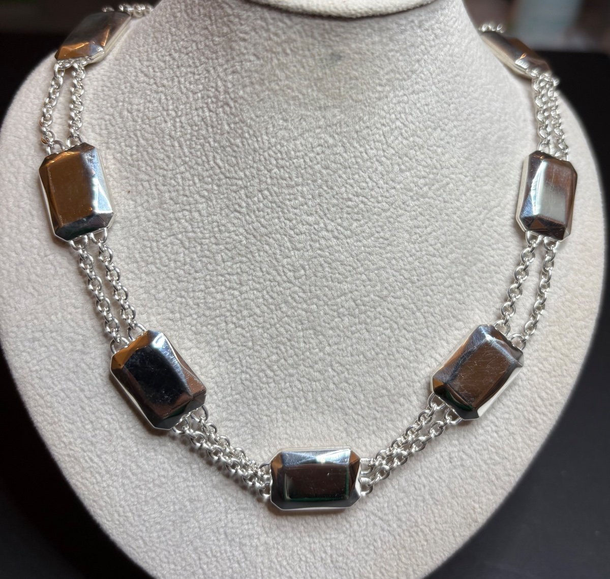 Christofle Vintage: Collier En Argent, Modèle Pierre d'Argent-photo-2