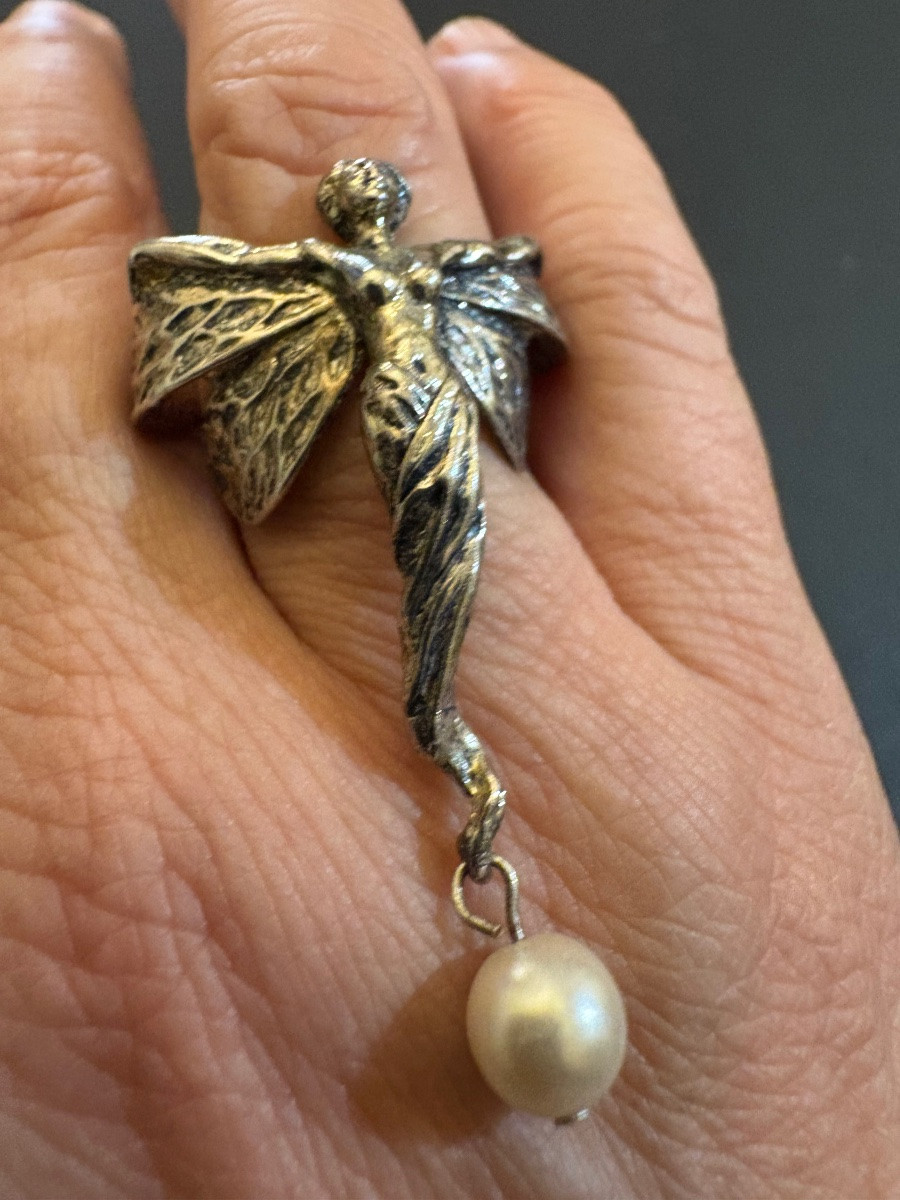 Art Nouveau: Bague en argent 800/1000 eme-photo-2