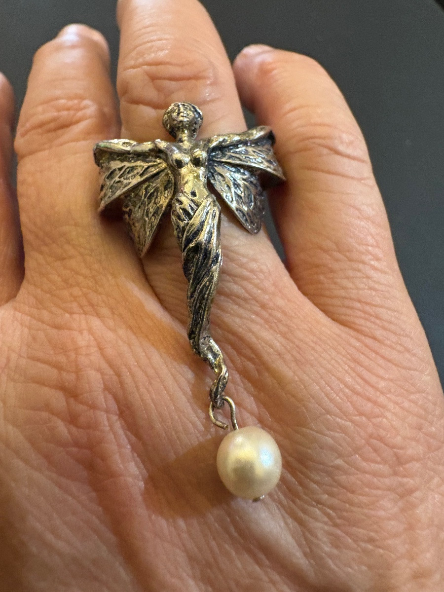 Art Nouveau: Bague en argent 800/1000 eme-photo-3