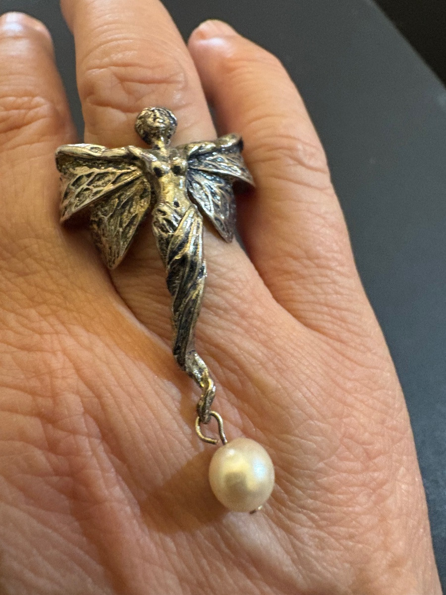 Art Nouveau: Bague en argent 800/1000 eme-photo-6